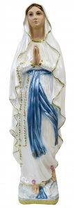 Copertina di 'Statua Madonna di Lourdes in gesso madreperlato dipinta a mano - 50 cm'