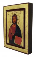 Immagine di 'Icona Cristo Pantocratore con libro aperto, produzione greca su legno - 17 x 13,5 cm'