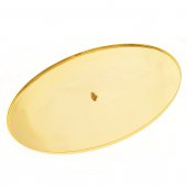 Immagine di 'Pisside in ottone dorato con base - diametro 23 cm'