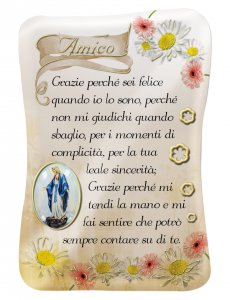 Copertina di 'Calamita Amico con immagine resinata della Madonna Miracolosa - 8 x 5,5 cm'