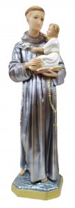 Copertina di 'Statua Sant'Antonio in gesso madreperlato dipinta a mano - 60 cm'