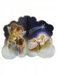Icona in legno a forma di nuvoletta con angeli in adorazione di Ges Bambino - dimensioni 9x11 cm