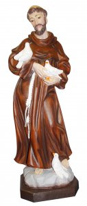 Copertina di 'Statua San Francesco in resina dipinta a mano - 60 cm'