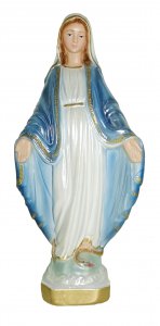 Copertina di 'Statua Madonna Miracolosa in gesso madreperlato dipinta a mano - 20 cm'