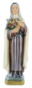 Copertina di 'Statua Santa Teresa di Lisieux in gesso madreperlato dipinta a mano - circa 20 cm'
