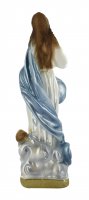 Immagine di 'Statua Madonna con angeli in gesso madreperlato dipinta a mano, Immacolata Concezione di Murillo - 20 cm'