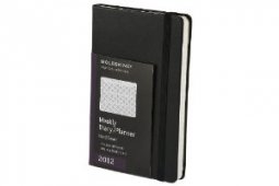 Copertina di 'Agenda settimanale orizzontale 2012 - copertina rigida - nero - tascabile'