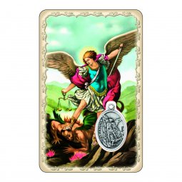 Copertina di 'Card "San Michele" con preghiera e medaglia - (10 pezzi)'