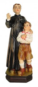 Copertina di 'Statua di San Giovanni Bosco con bambino da 12 cm in confezione regalo con segnalibro'