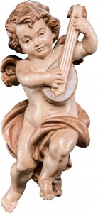 Copertina di 'Putto con mandolino - Demetz - Deur - Statua in legno dipinta a mano. Altezza pari a 13 cm.'