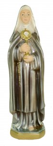 Copertina di 'Statua Santa Chiara in gesso madreperlato dipinta a mano - 20 cm'
