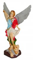 Immagine di 'Statua da esterno San Michele Arcangelo in materiale infrangibile dipinta a mano cm 20'