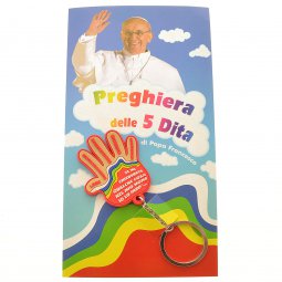 Copertina di 'Portachiavi con pagellina "Preghiera delle 5 dita"'