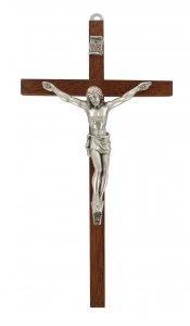 Copertina di 'Crocifisso da parete in legno di mogano con Cristo in metallo - 25 cm'