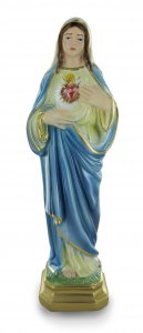 Copertina di 'Statua Sacro Cuore di Maria in gesso madreperlato dipinta a mano - 50 cm'