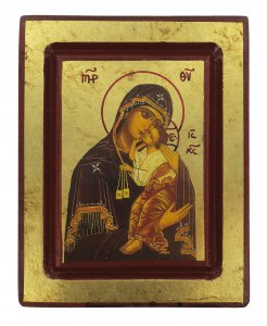 Copertina di 'Icona Madonna del Carmine, produzione greca su legno - 14 x 11 cm'
