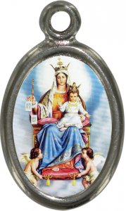 Copertina di 'Medaglia Madonna del Carmelo in metallo nichelato e resina - 2,5 cm'