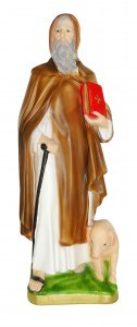 Copertina di 'Statua di Sant'Antonio Abate / Eremita in gesso dipinta a mano - 40 cm'