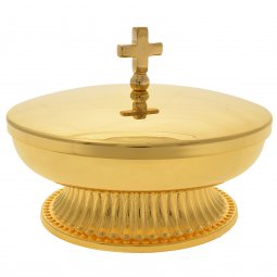 Copertina di 'Pisside con base in ottone dorato - diametro 10 cm'