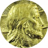 Immagine di 'Medaglia volto Cristo in metallo dorato - 1,9 cm'