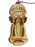 Piccolo angelo custode in legno con laccio - altezza 5 cm