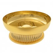 Patena con base in ottone dorato - diametro 10 cm