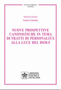 Copertina di 'Nuove prospettive canonistiche in tema di trattati di personalit alla luce del DSM-5'