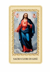Copertina di 'Immaginetta plastificata con preghiera "Sacro Cuore di Gesù" - dimensioni 6x10 cm'