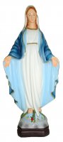 Statua da esterno della Madonna della Medaglia Miracolosa in materiale infrangibile, dipinta a mano, da 30 cm