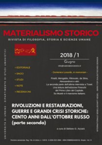 Copertina di 'Materialismo storico. Rivista di filosofia, storia e scienze umane (2018)'