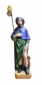 Copertina di 'Statua San Rocco in gesso dipinta a mano - circa 60 cm'