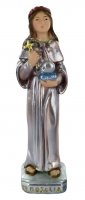 Statua Santa Rosalia in gesso madreperlato dipinta a mano - 15 cm