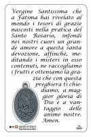 Immagine di 'Card Madonna Fatima con medaglia resinata - 5,5 x 8,5 cm - in italiano'