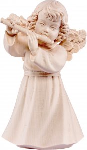 Copertina di 'Statuina dell'angioletto con flauto traverso, linea da 10 cm, in legno naturale, collezione Angeli Sissi - Demetz Deur'
