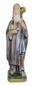 Copertina di 'Statua Santa Brigida d Irlanda in gesso madreperlato dipinta a mano - 20 cm'