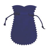 Portarosario anfora in panno vellutato di colore blu - 12 x 7 cm