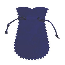 Copertina di 'Portarosario anfora in panno vellutato di colore blu - 12 x 7 cm'