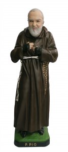 Copertina di 'Statua Padre Pio in gesso dipinta a mano - 54 cm'
