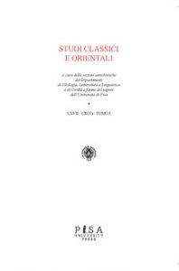 Copertina di 'Studi classici orientali (2021). Vol. 67/1'