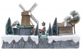 Immagine di 'Villaggio natalizio con paesaggio olandese, movimento, luci, musica (57 x 36 x 45 cm)'