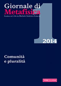Copertina di 'Giornale di metafisica. 1/2014: Comunit e plurali.'