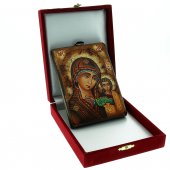 Immagine di 'Icona bizantina dipinta a mano "Madre di Dio Kazanskaja" - 14x10 cm'