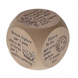 Copertina di 'Dado in legno con 6 preghiere - lato 5 cm'