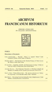 Archivum Franciscanum Historicum n. 2023/1-2