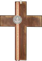 Immagine di 'Croce di San Benedetto in legno con Preghiera di liberazione - altezza 22 cm'
