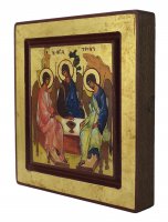 Immagine di 'Icona greca in legno "Trinit di Rublev" - 14x13,5 cm'