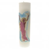 Cero per altare con bassorilievo "Cristo risorto" - altezza 30 cm