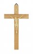 Crocifisso da parete in legno con Cristo in plastica - 20 cm
