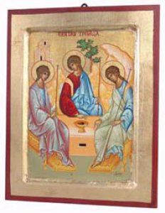 Copertina di 'Icona in legno e foglia oro "Trinit di Rublev" - dimensioni 23x18 cm'