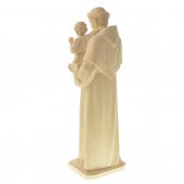 Immagine di 'Statua sacra in legno naturale "Sant'Antonio di Padova" con Bambinello benedicente - altezza 30 cm'